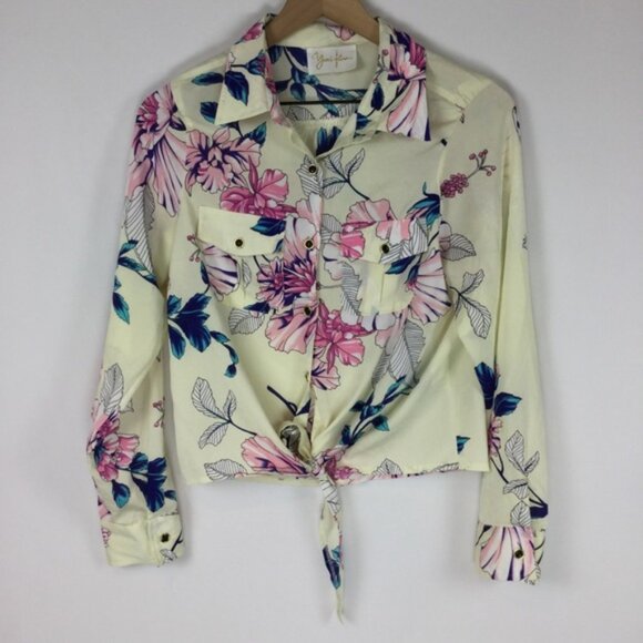 Yumi Kim - Mya Floral Front Tie Blouse - Size M - Picture 2 of 7